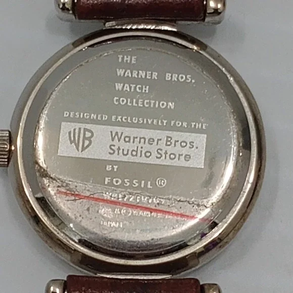 Fossil Warner Bros Pepe Le Pew & Penelope Pussycat Watch Leather New Batter rare - Picture 8 of 14